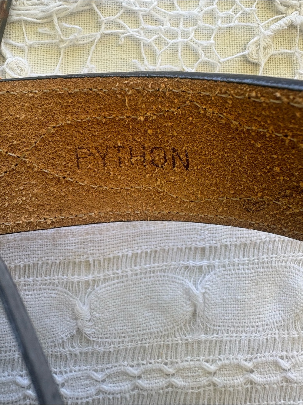 Vintage Leather python Belt - Picture 4 of 8